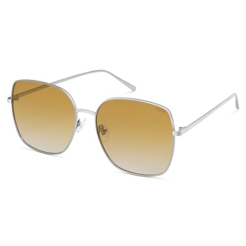 SOJOS Trendy Oversized Square Metal Frame Sunglasses for Women Men Retro Big Flat Lens UV Protect... | Amazon (US)