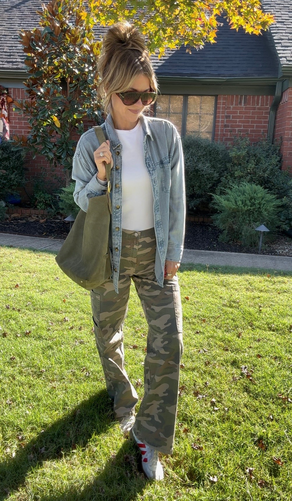 Friday OOTD! Wal-mart camo pants- small
Denim shirt from TJ Maxx  

#LTKActive #LTKSeasonal #LTKOver40