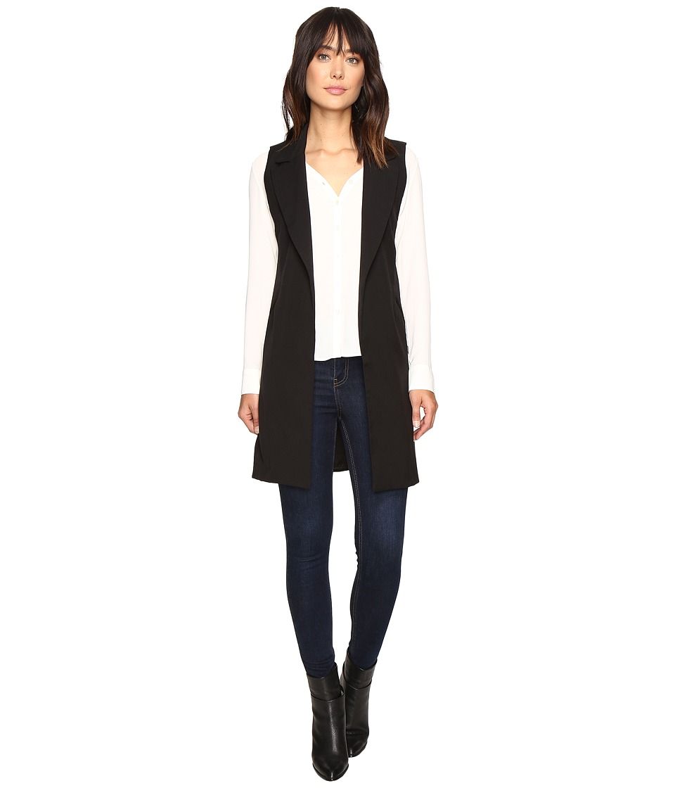 B Collection by Bobeau - Ilima Gabardine Waistcoat (Black) Women's Coat | Zappos