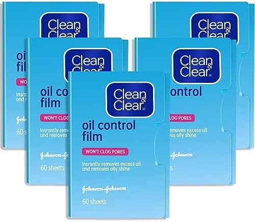 Clean & Clear Oil Control Film, 5 Pack of 60 Sheets (300 Sheets Total) | Amazon (US)