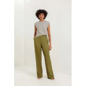 Calça cupro cinto elástico verde mata 44 | OffPremium (BR)