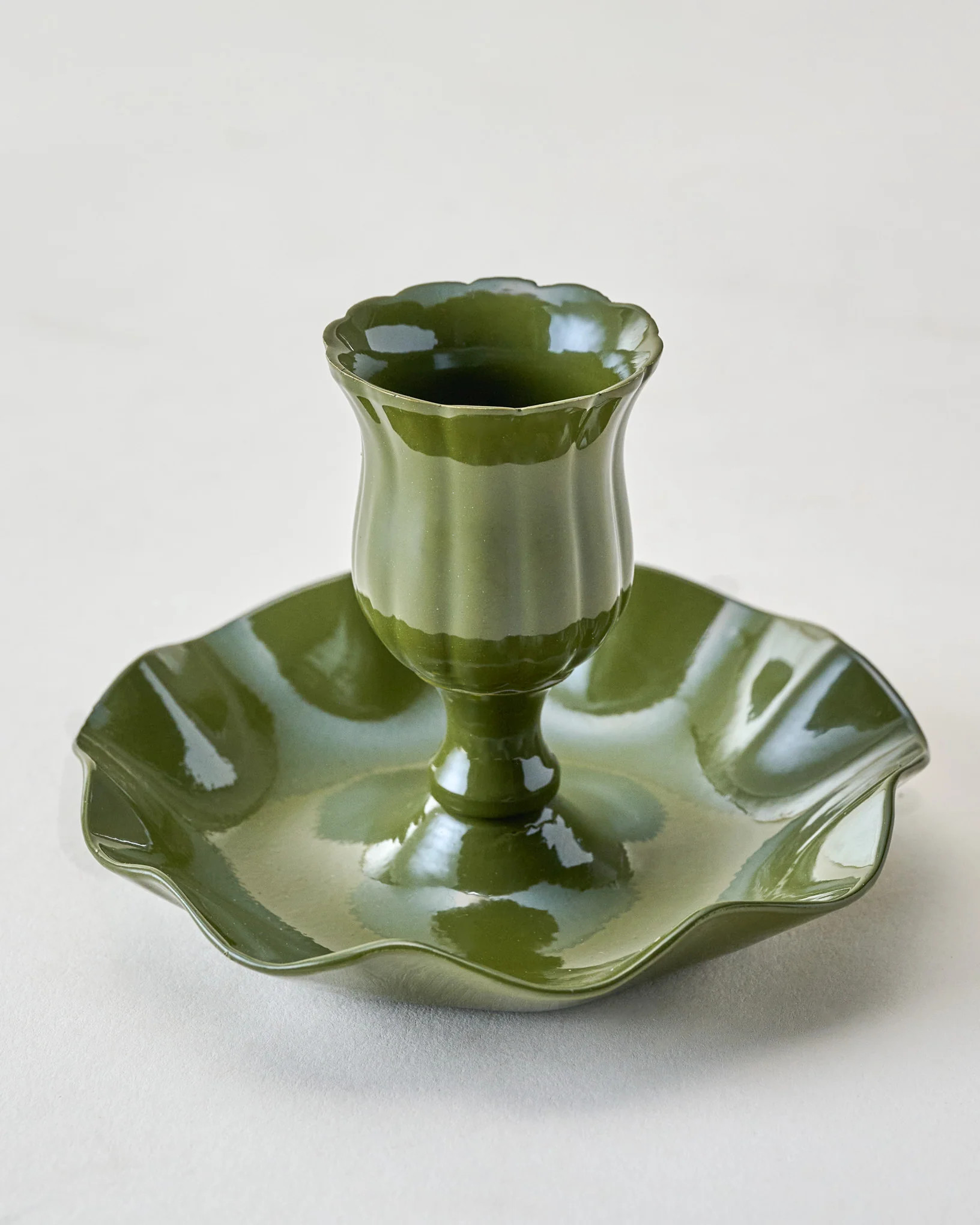 Ruffle Taper Holder | Magnolia