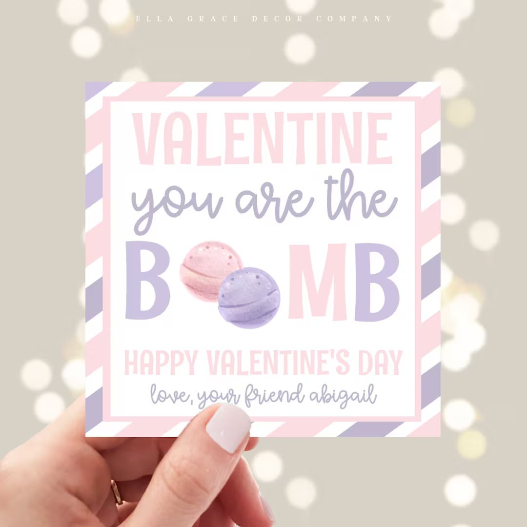 Bath Bomb Valentines Tag, Bath Bomb Valentine for Kids, Bath Bomb Valentine Printable, Bath Bombs... | Etsy (US)