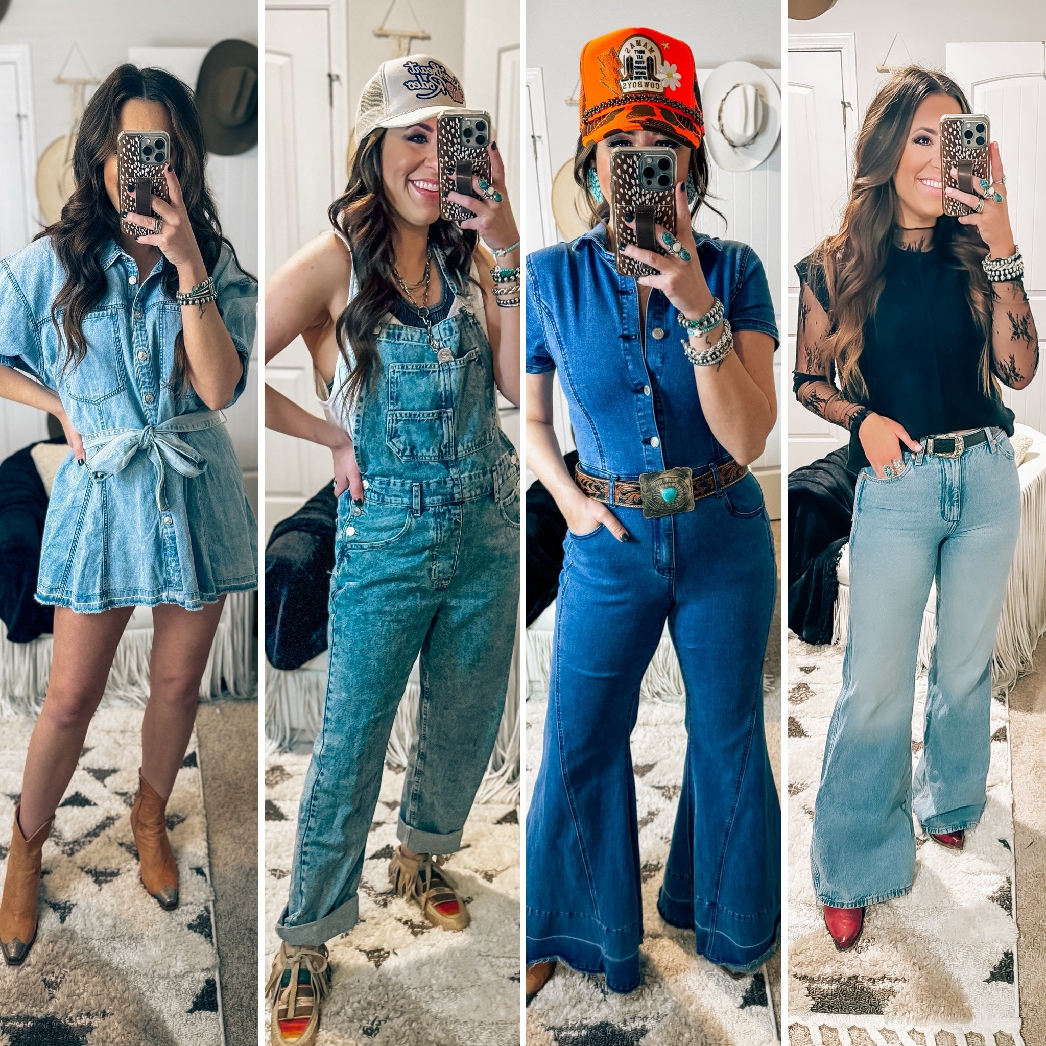 Free people, denim dress, overalls, revolve, overalls, trucker house, hat, wrangler, jeans, denim jumper, denim, romper, western outfit, Nashville, date night, cowgirl, boots, outfit of the day, spring outfit, summer outfit

#LTKfindsunder50 #LTKstyletip #LTKsalealert