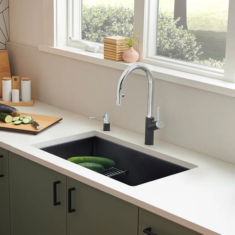 442534 Precis Silgranit 30" L X 18" W Undermount Kitchen Sink | Wayfair North America
