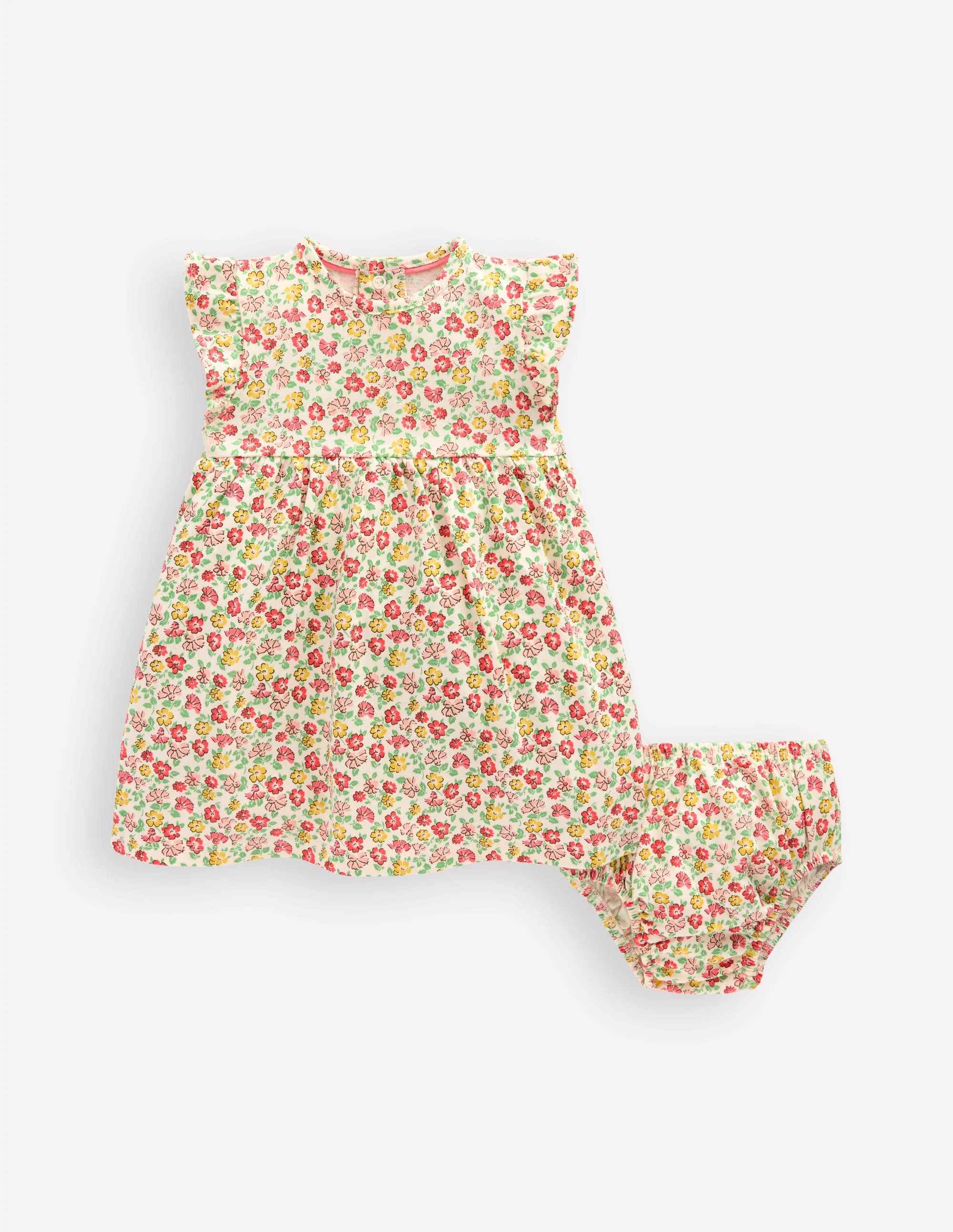 Jersey Frill Sleeve Dress-Multi Summer Flowerbed | Boden (US)