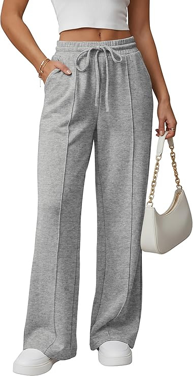 GRECERELLE Sweatpants Women Wide Leg High Waisted Baggy Pants Drawstring Workout Active Joggers L... | Amazon (US)