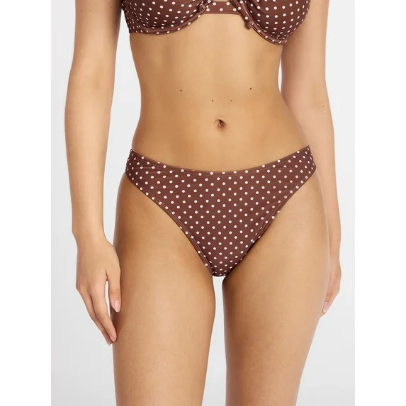 No Boundaries High Cut Polka Dot Bikini Bottoms, Women's XXS-XXL | Walmart (US)