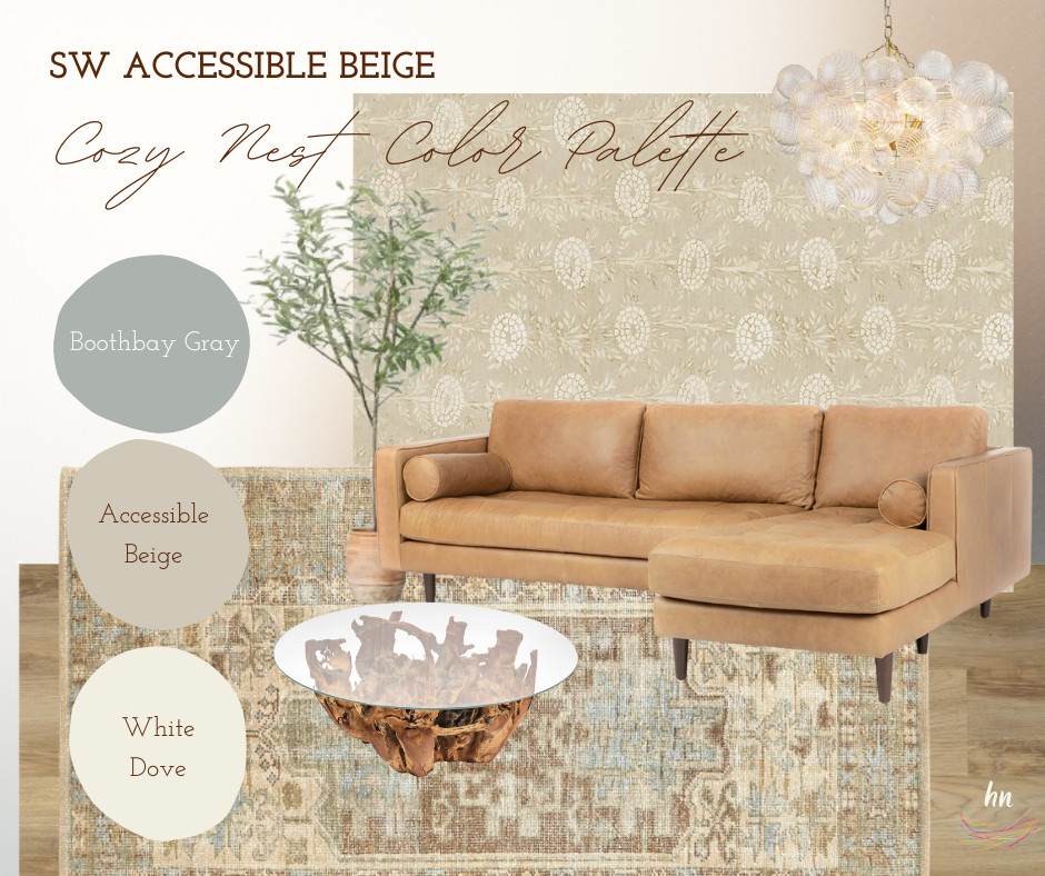 Another cozy nest paint palette using SW Accessible Beige! Learn all you need to know about this shade 👉 https://heatherednest.com/accessible-beige/ 

 #LTKHome