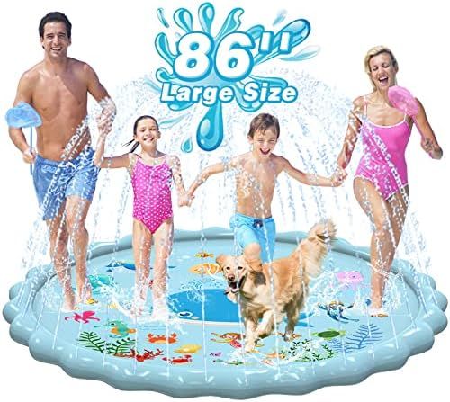 EPN Splash Pad, 86" Size Extra Large Sprinkler Play Mat Fun for Kids, Thicker Summer Outdoor Wate... | Amazon (US)