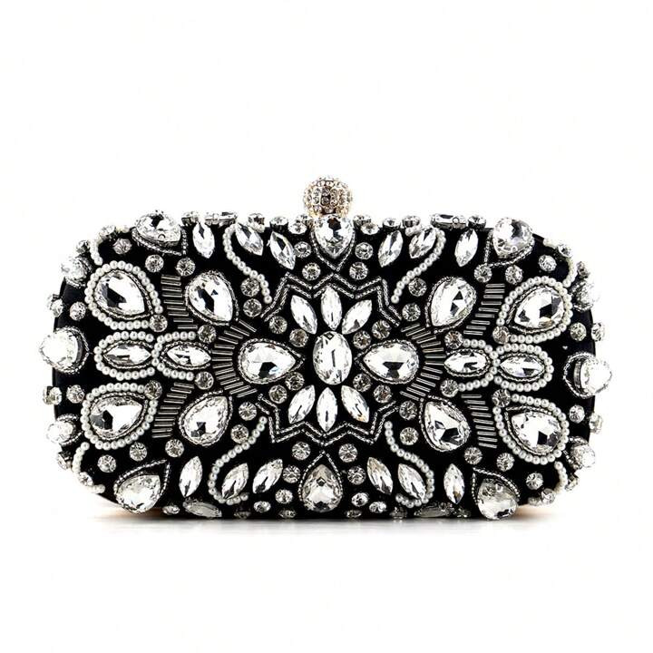 Diamonds Women Party Day Clutch Pearl Beading Wedding Evening Bags With Shoulder Chain Handbags H... | SHEIN