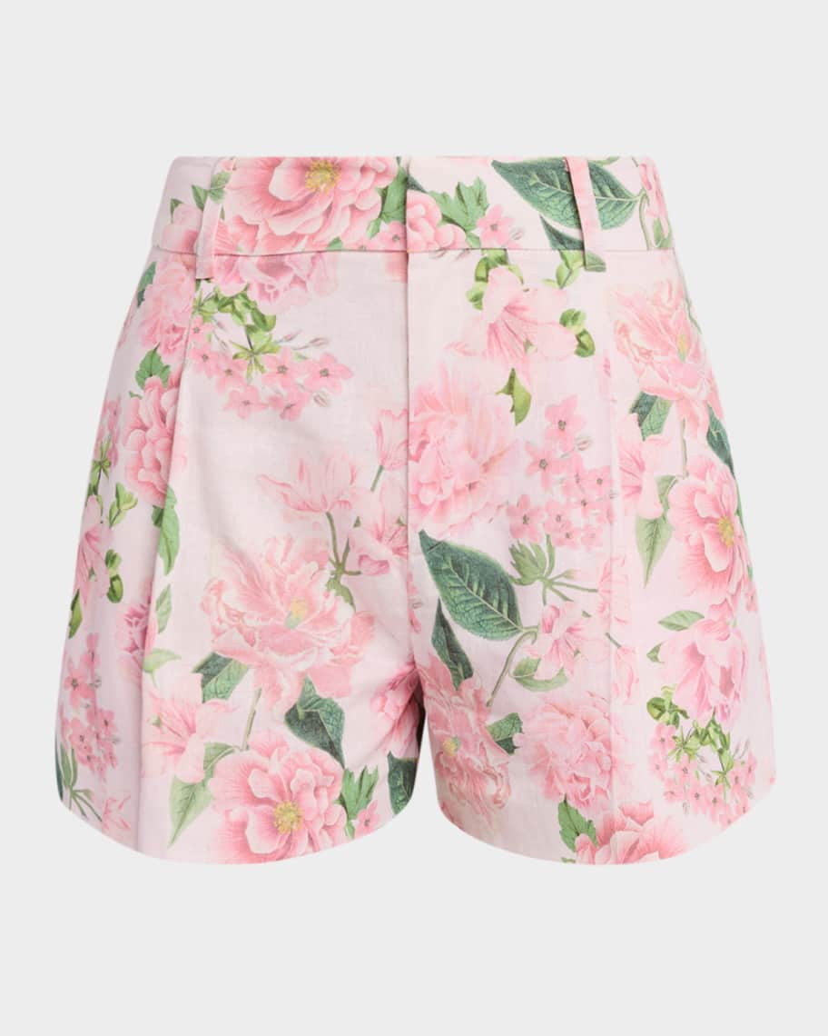 Sena Floral Linen Shorts | Neiman Marcus