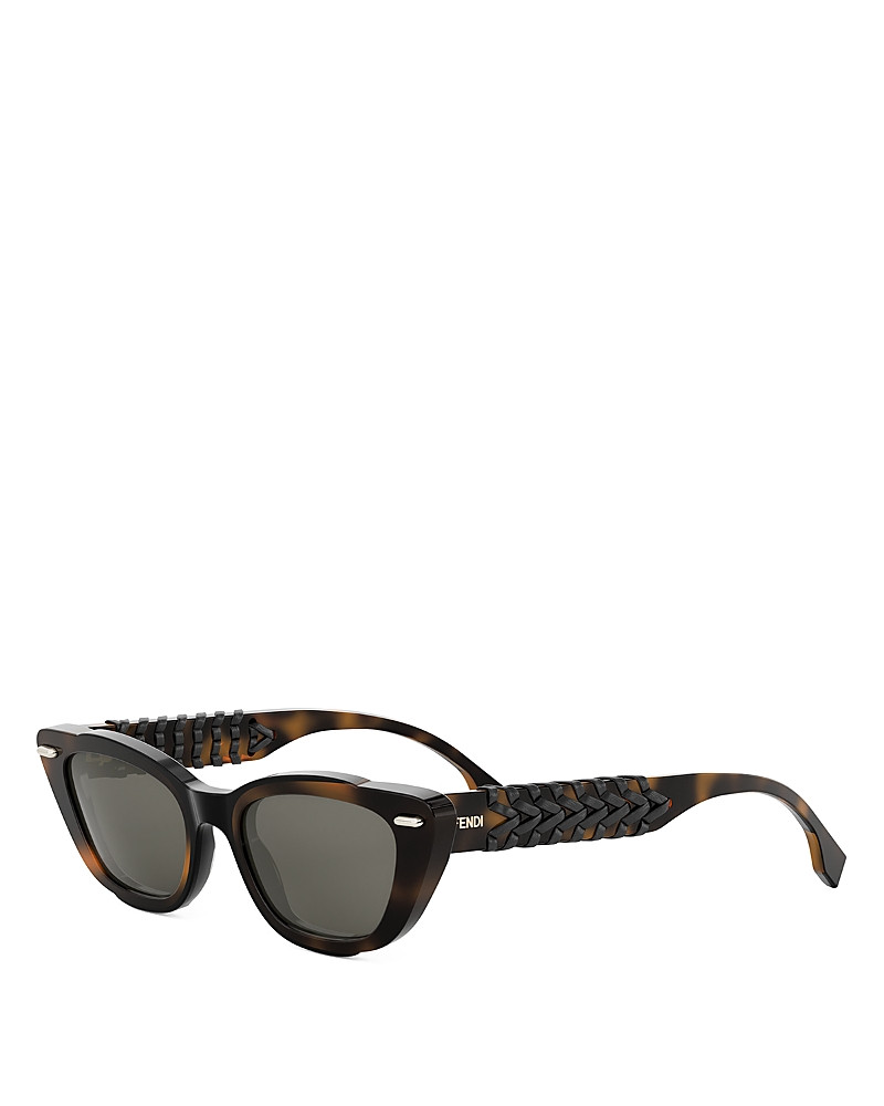 Fendi Interlace Havana Cat Eye Sunglasses, 49mm | Bloomingdale's (US)
