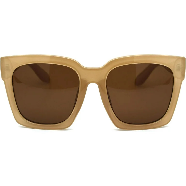 Womens Boyfriend Style Xxl Oversize Horned Rim Thick Plastic Sunglasses | Walmart (US)