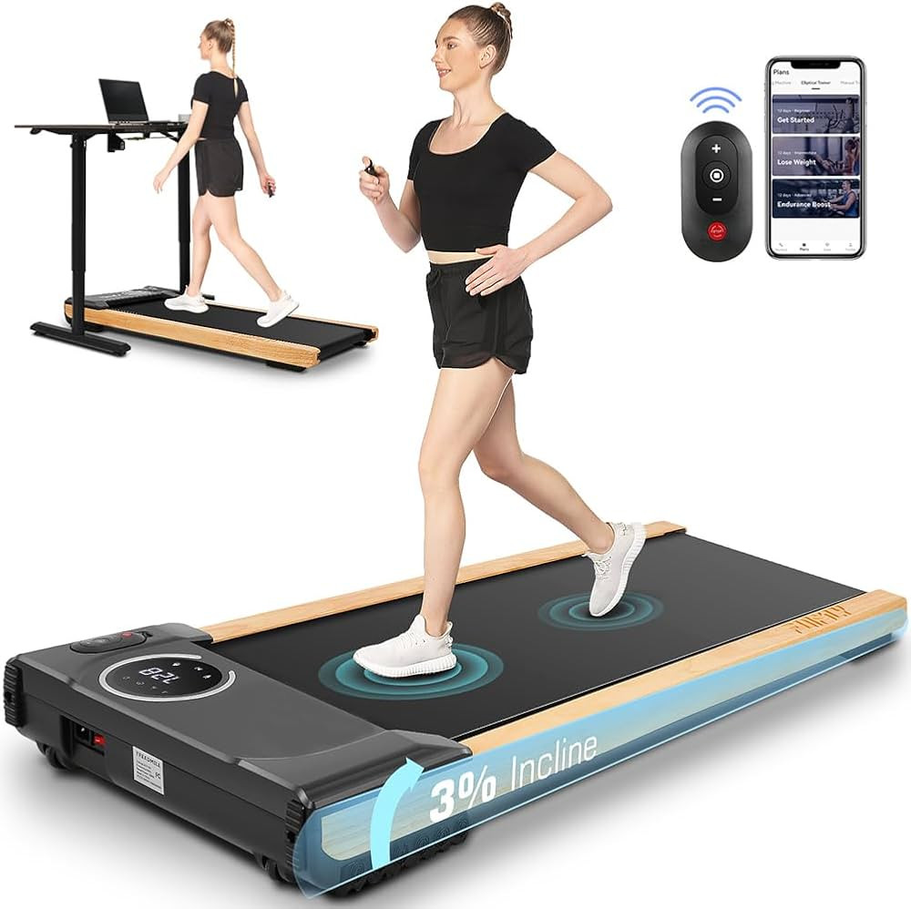 Walking Pad Treadmill 300 lb Capacity with Incline,Wooden Under Desk Treadmill with Smart App,2.5... | Amazon (US)