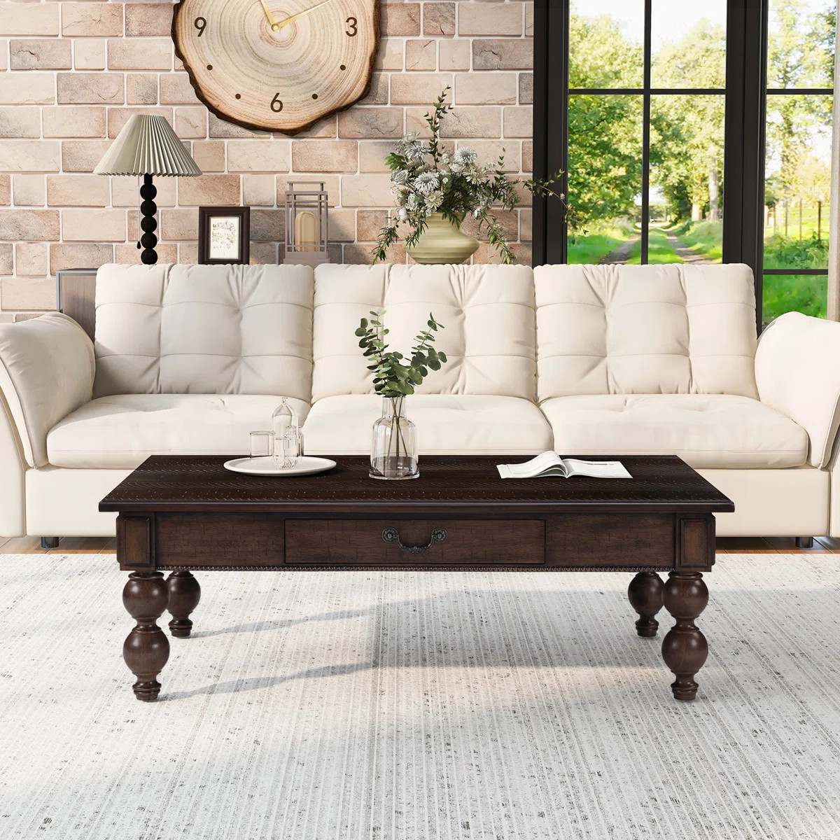 Rectangular Wooden Coffee Table with Storage Drawer | Wayfair North America