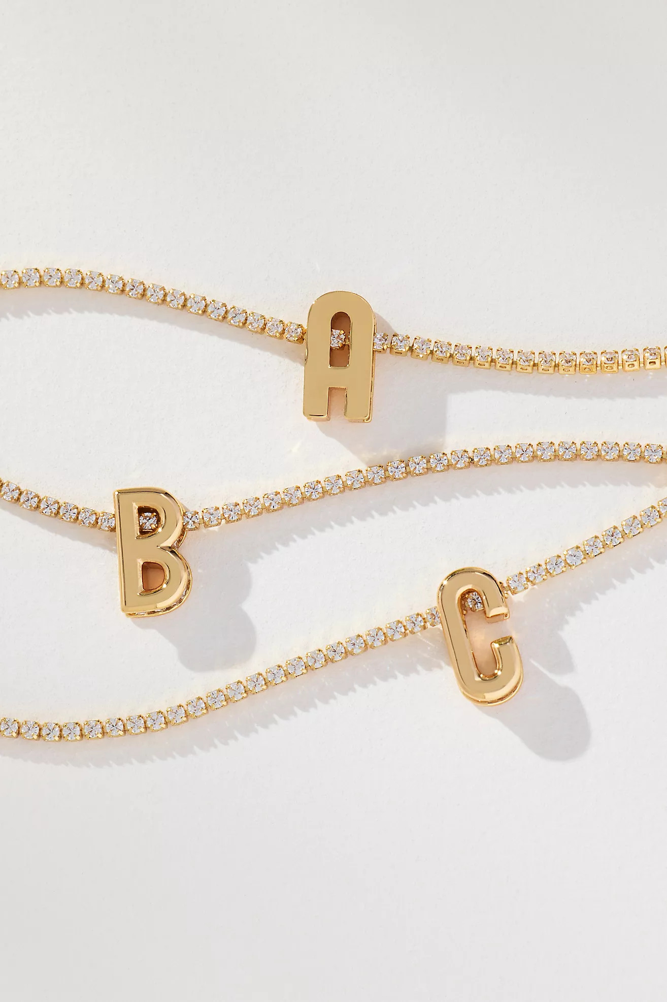 Small Shimmered Monogram Tennis Necklace | Anthropologie (US)