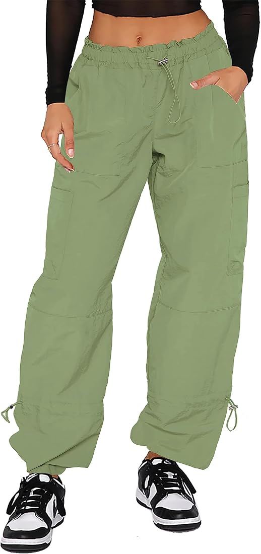 DISCIPBUSH Cargo Pants Women Baggy, Parachute Pants for Women Trendy, Y2K Pants, Streetwear Women wi | Amazon (US)