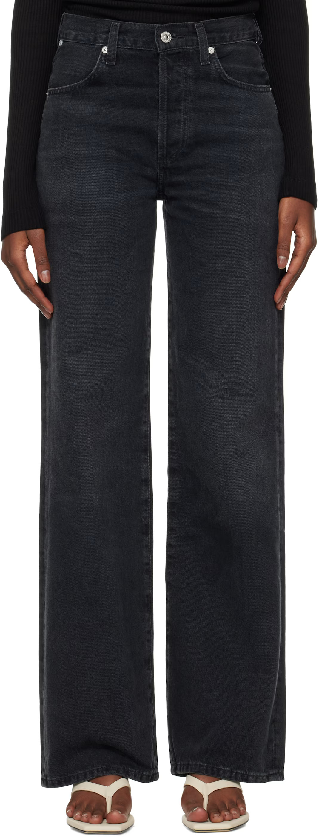 Citizens of Humanity
                     
                    Black Annina High Rise Wide Leg 33... | SSENSE