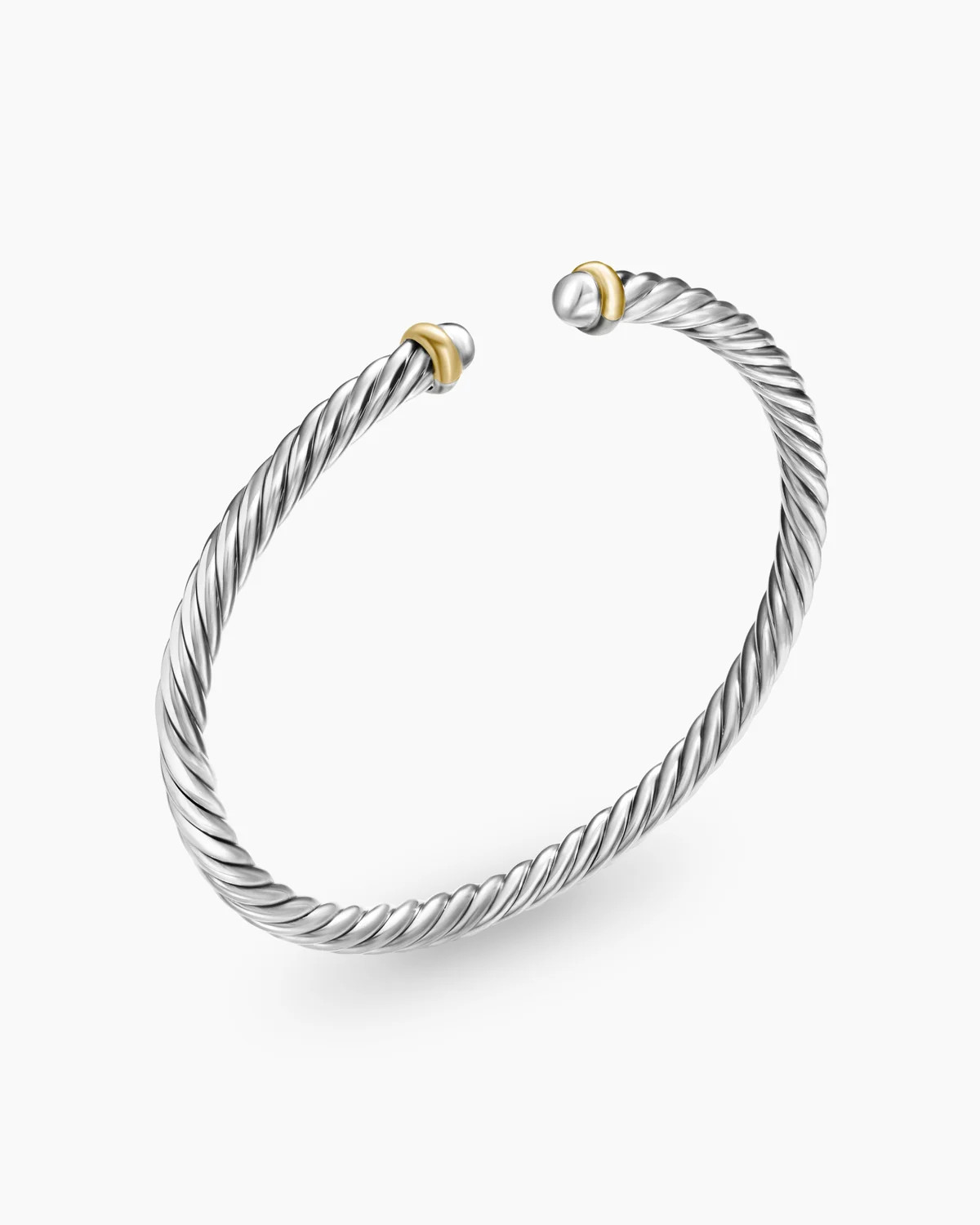 David Yurman | Cable Flex Bracelet in Sterling Silver with 14K Yellow Gold, 4mm | David Yurman