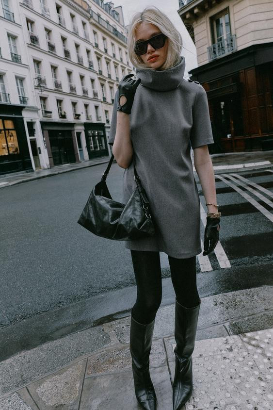 HIGH-NECK MINI DRESS | Zara US