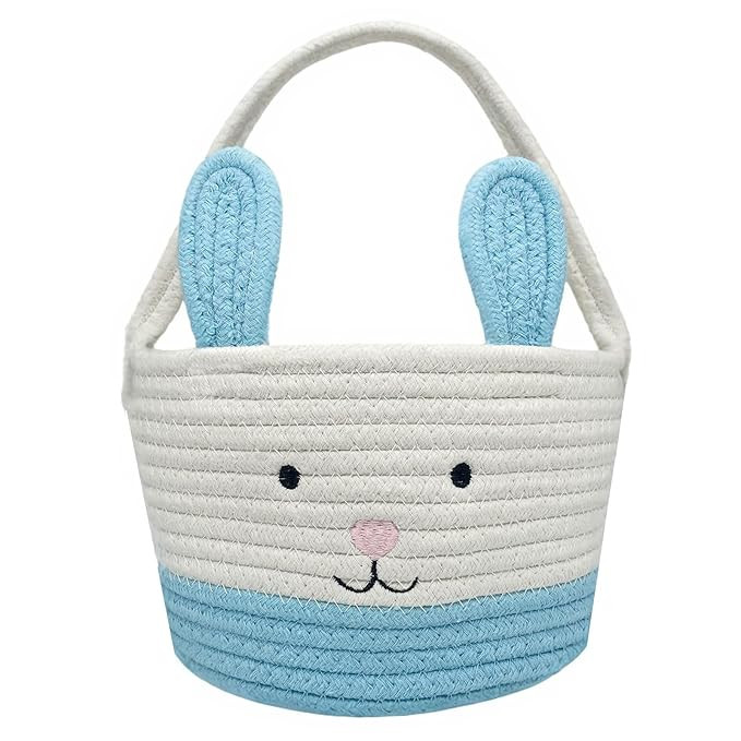 Easter Basket, Easter Bunny Baskets with Handle, Baby Gift Baskets, Egg Buckets Gifts Tote Bags E... | Amazon (US)