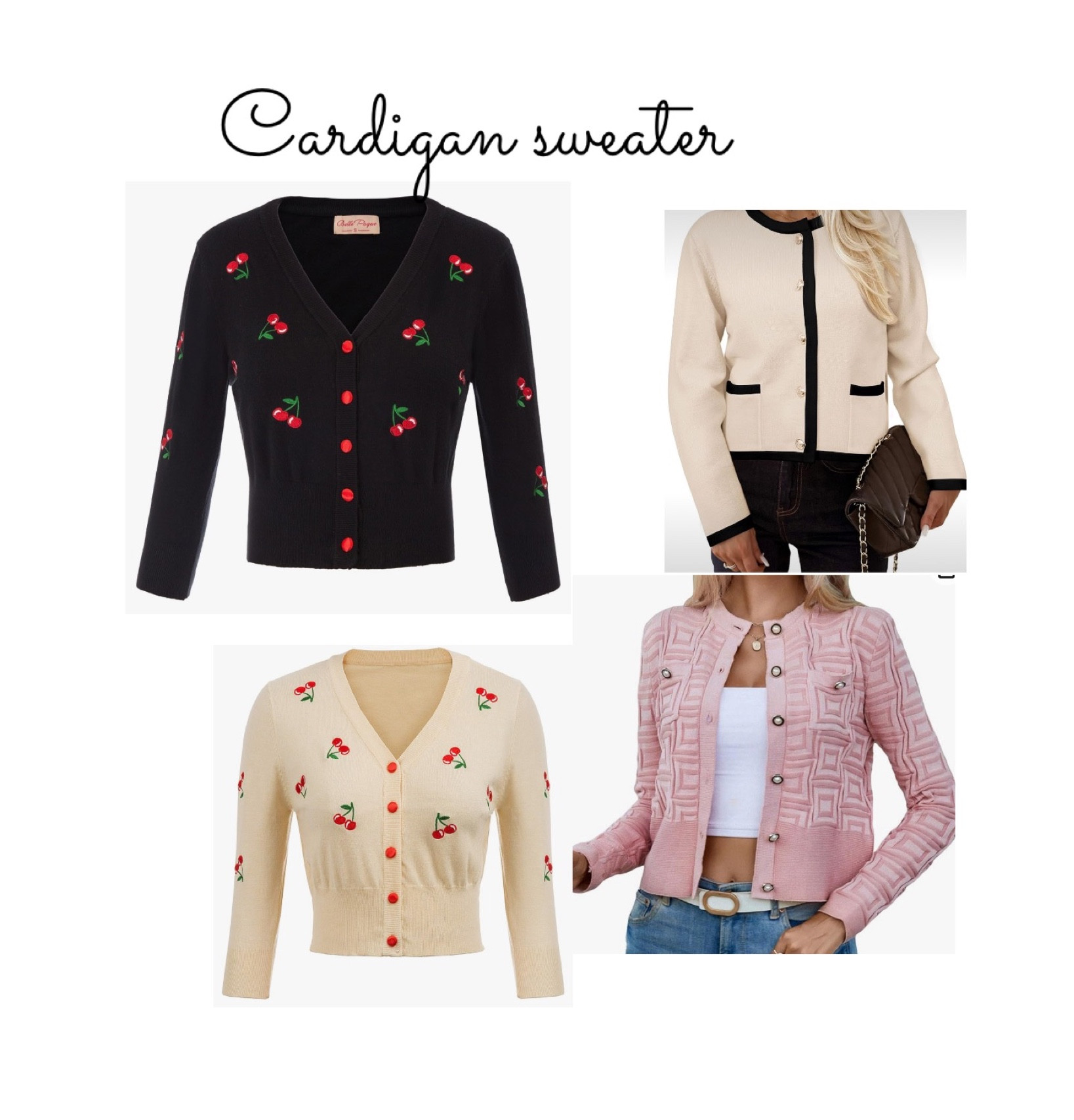 Cardigan sweater, cherry , office fashion, winter , valentines 

#LTKstyletip