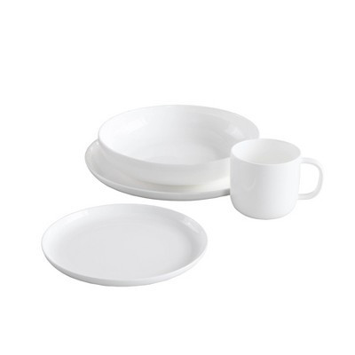 16pc Glass Modern Coupe Dinnerware Set - Fortessa Tableware Solutions: Tableware Sets, Glass Plates, Service for 4 | Target