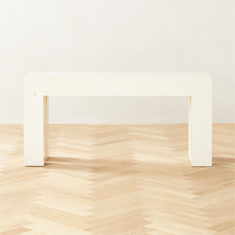 Scatola Modern White Faux Bone Console Table + Reviews | CB2 | CB2