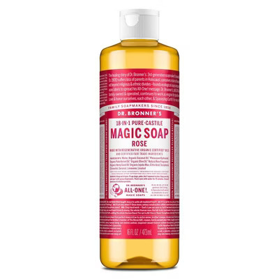 Dr. Bronner's Magic Pure Castile Liquid Soap Bodywash - Rose - 16 fl oz | Target