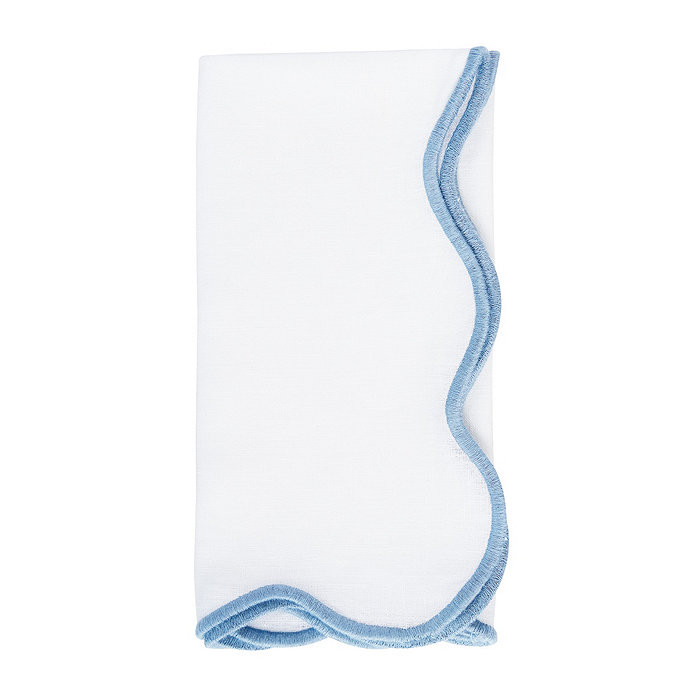 Maisie Scalloped Linen Dinner Napkins Set of 4 | Ballard Designs, Inc.