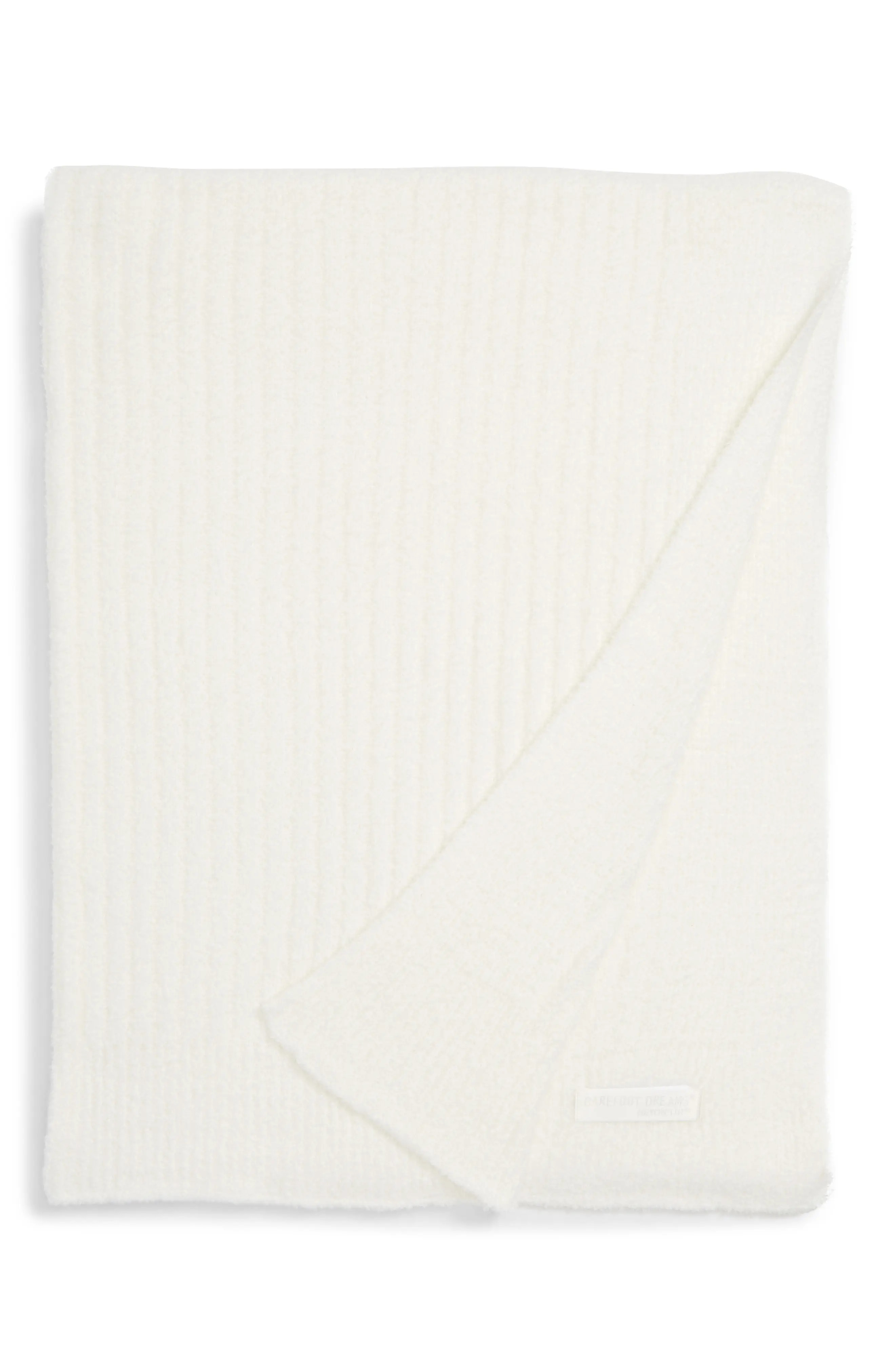 Barefoot Dreams Ribbed Blanket, Size One Size - White | Nordstrom