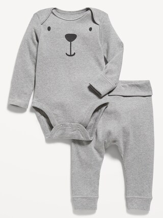 Unisex Striped Organic-Cotton Bodysuit & Pants Set for Baby | Old Navy (US)