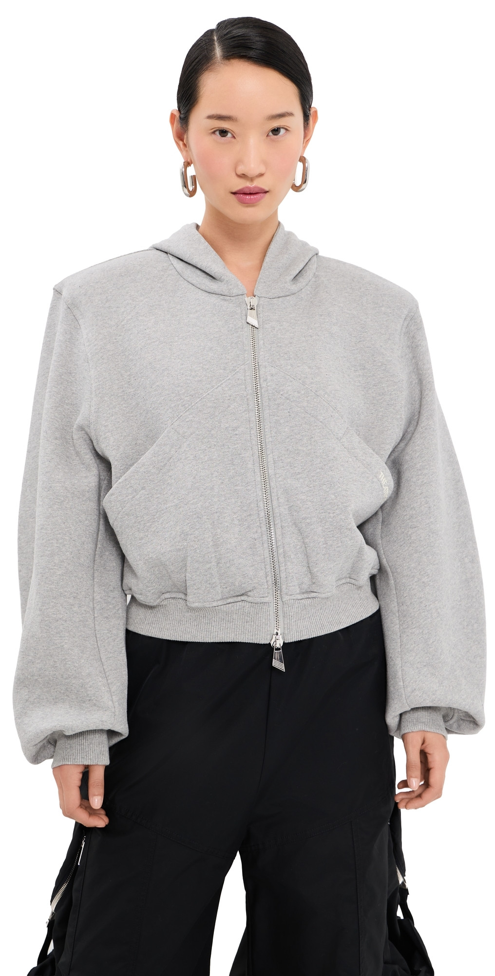 The Attico Fleece Sweatshirt Melange Grey 44 | Shopbop