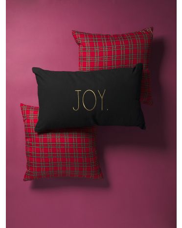3pk Joy Tartan Plaid Printed Pillow Set | Seasonal Decor | HomeGoods | HomeGoods
