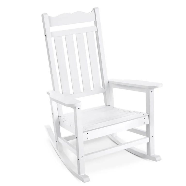 Stoog Patio Rocking Chair, All Weather HIPS Porch Rocker for Garden, 400 lbs Weight Capacity, Whi... | Walmart (US)