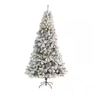 8ft. Pre-Lit Flocked West Virginia Fir Artificial Christmas Tree, Clear LED Lights | Michaels Stores