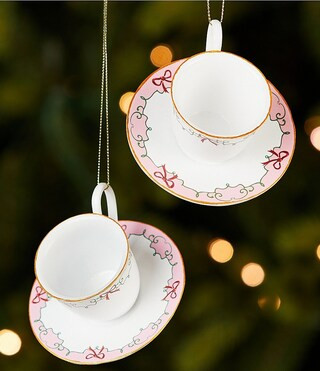 Southern Living Sweet Christmas Collection Teacup  Saucer Ornament Set Of 2 | Dillard's