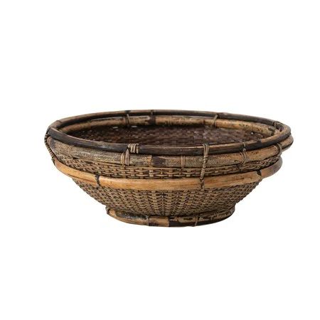 Distressed Bamboo Rattan Bowl | Well Worn Interiors