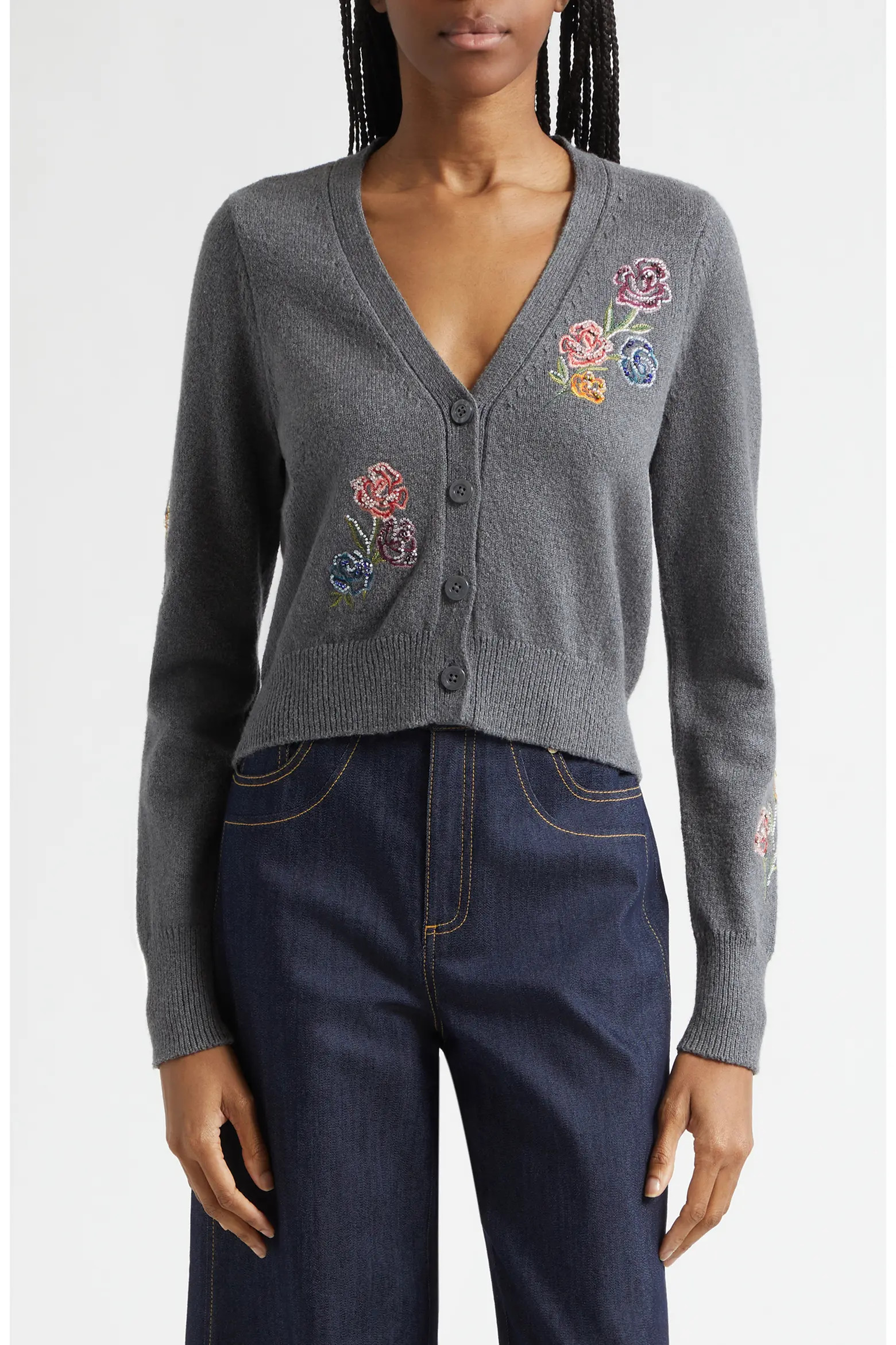 Nikko Floral Ribbons Cotton Blend Cardigan (Women) | Nordstrom | Nordstrom