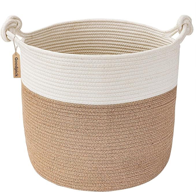 Goodpick Jute Rope Basket with Handle Natural Woven Basket for Baby Laundry Basket Wicker Basket ... | Amazon (CA)
