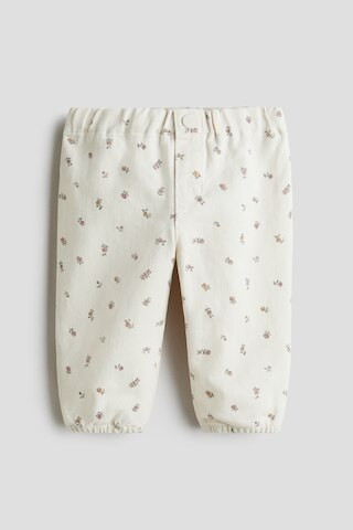 H & M - Printed Cotton Twill Pants - White | H&M (US + CA)