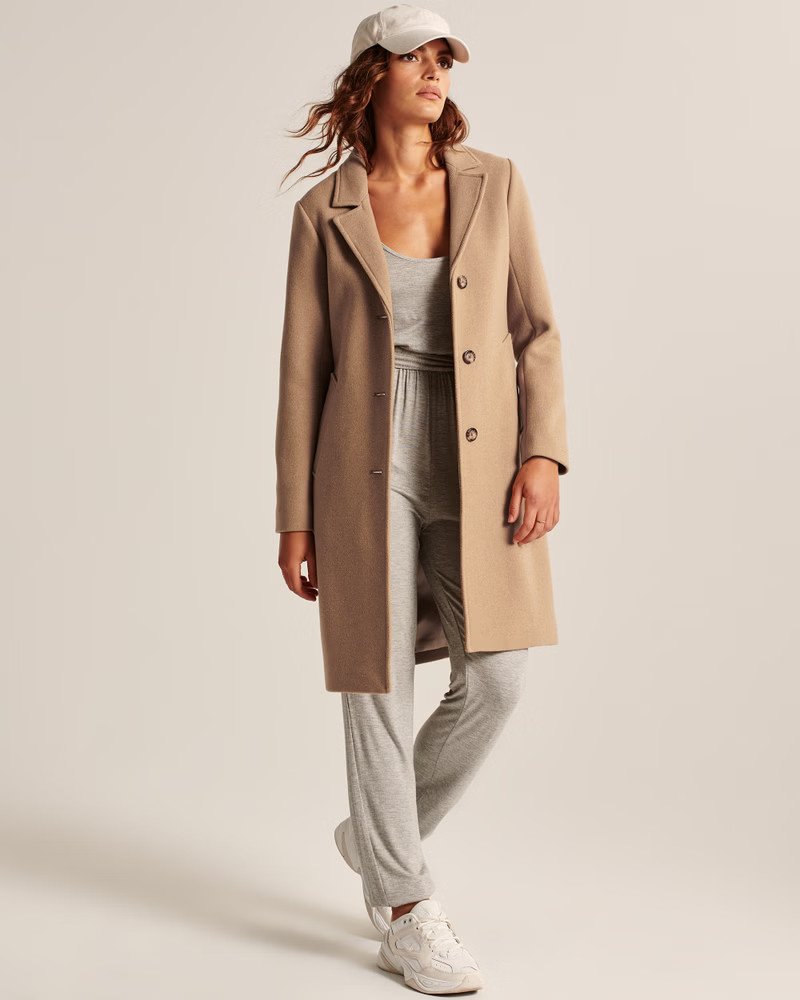 Wool-Blend Dad Coat | Abercrombie & Fitch (US)