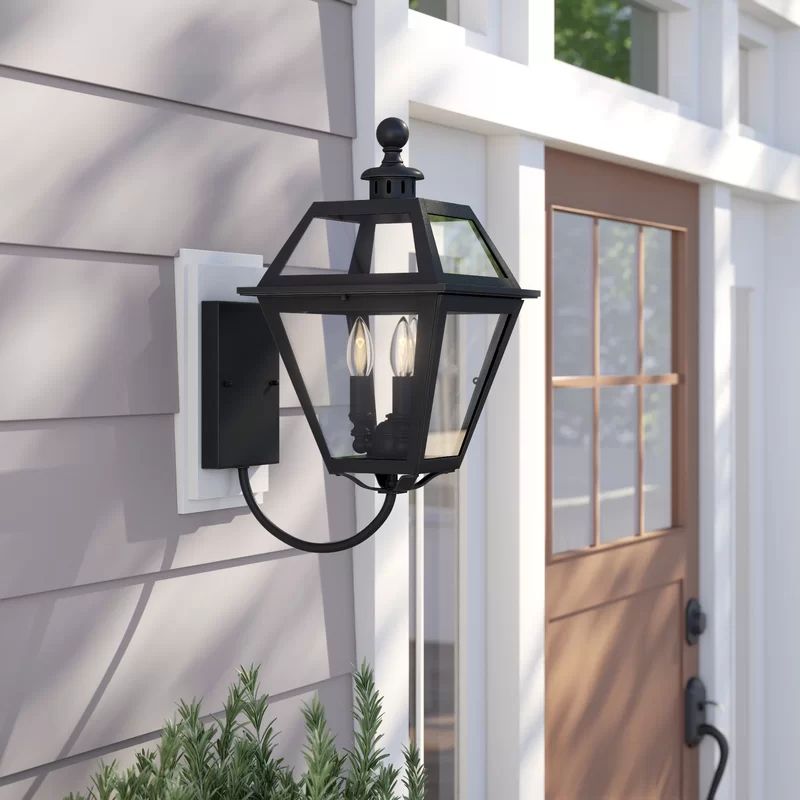 Kendall Textured Black 3 - Bulb Outdoor Wall Lantern | Wayfair North America