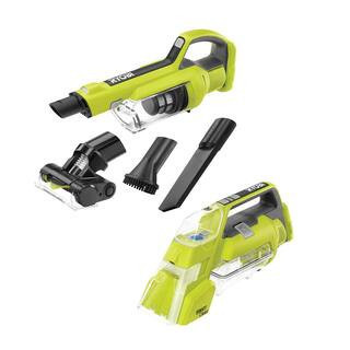 ONE+ 18V Cordless Hand Vacuum with Powered Brush with ONE+ Cordless SWIFTClean Spot Cleaner (Tools Only) | The Home Depot