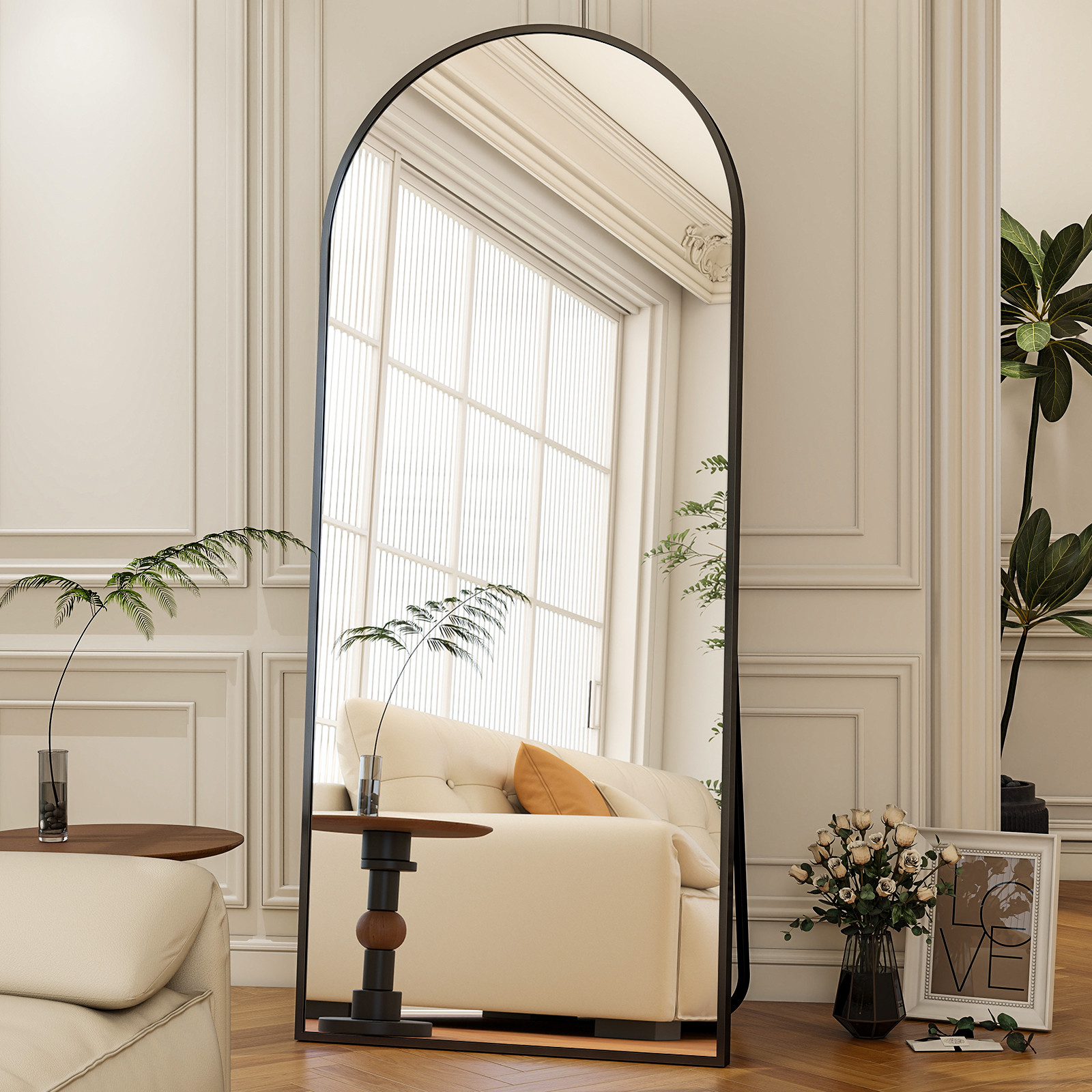 BEAUTYPEAK 71"x30" Full Length Mirror Oversized Arched Body Dressing Floor Mirrors for Standing L... | Walmart (US)