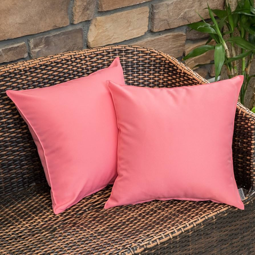 MIULEE Pack of 2 Decorative Outdoor Waterproof Pillow Covers Square Garden Cushion Sham Throw Pil... | Amazon (US)