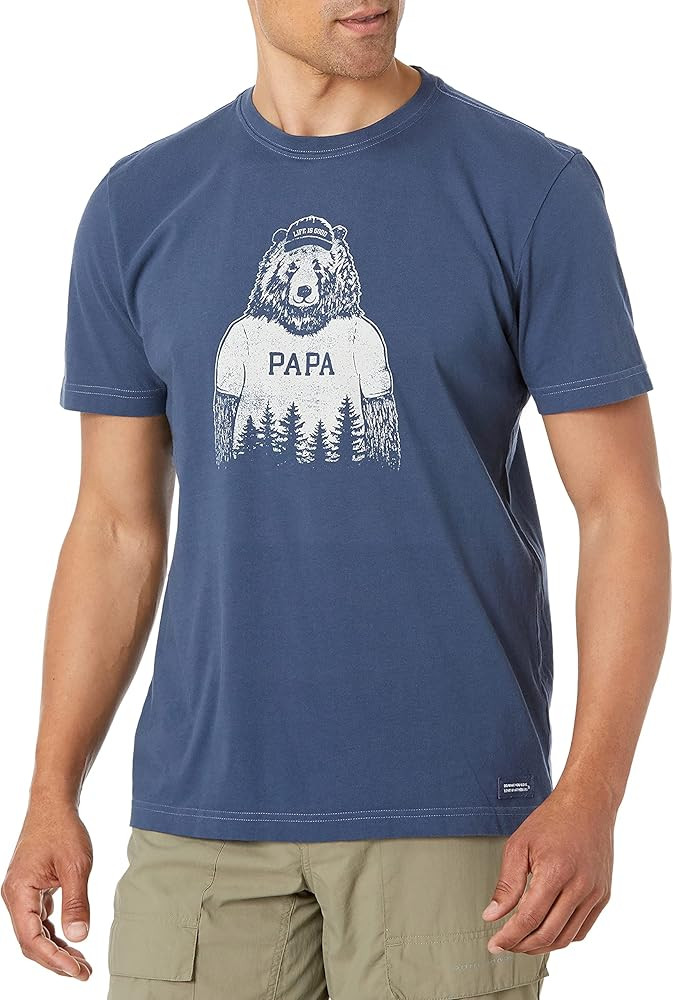 Life is Good. Mens Crusher Tee: Papa Bear, Jet Black | Amazon (US)