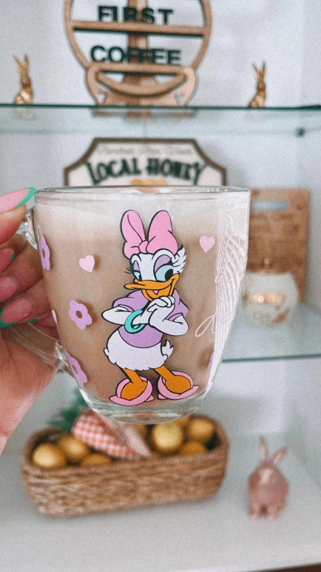 Cute Clear Glass for Iced Drinks & Tea| Cute Daisy Duck Glass Mug| Disney Aesthetic Mug – Cute ... | Etsy (US)
