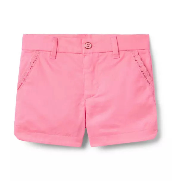 Crochet Trim Canvas Short | Janie and Jack